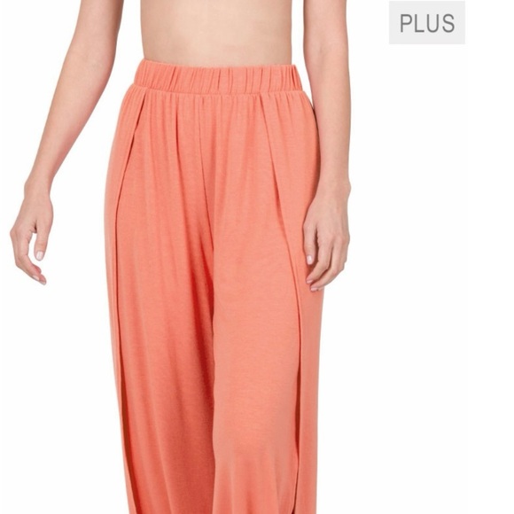 New!🎉2 for$20 Plus Size Ash Rose Color Split Leg Pants Size 1X 2X 3X - Picture 3 of 5